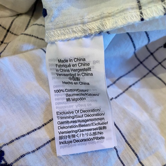 💥Madewell Embroidered Windowpane Square-Neck Button-Down Top💥 - Picture 9 of 15